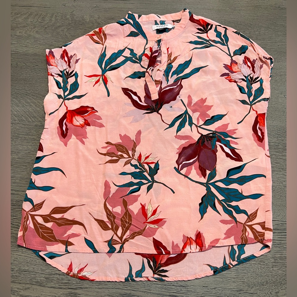 SOAKED in luxury Floral Pink Blouse Size XS